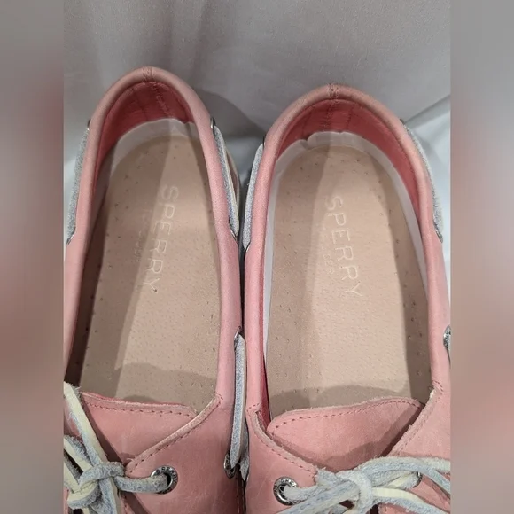 Sperry Top Sider Pink Leather Lace up Boat Deck Shoes Preppy Women’s Size 9 - Picture 5 of 9